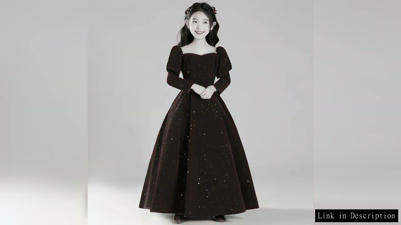 Girls Dresses for Party and Wedding  Children Red Sequins Beading Ball Gown Dress Partywear Vestidos