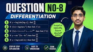 Question No-8 Differentiation Tricks | Step by Step Explanation in Telugu | Maths Shortcuts