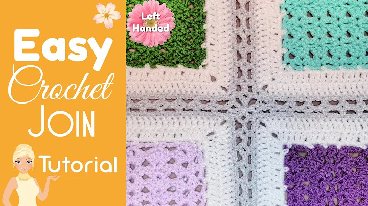 LEFT HANDED 👈 How to Join Crochet Squares 💥 Flat Braid Join LEFT