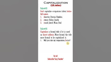 capital letters | capital letters in job titles | captalization in direct address | titles capitals