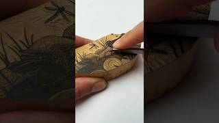 New wood engraving Bathing Blackbirds now available 🪷 #woodengraving #printmaker #printmaking #art