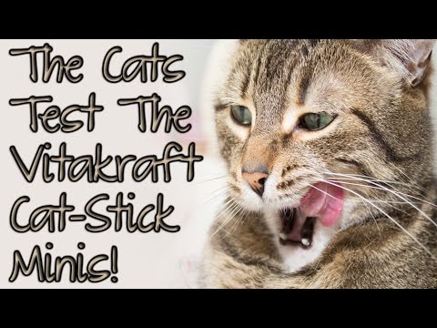 twelvefurrypaws: The Cats Test The VitaKraft Cat Stick Minis!