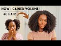 How to add VOLUME &amp; LENGTH to thin 4C natural hair to get BIG curly fro ft Curlsqueen