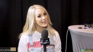 Carrie Underwood talks motherhood, rehearsals, and her upcoming tour at the ACMs