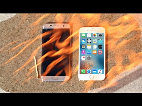 Apple IPhone 6s Vs Samsung Galaxy S7 Edge Fire And Burn Test! Don't Drop Your Smartphone In FIRE!