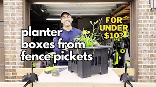 Budget-friendly small planter boxes with fence pickets!