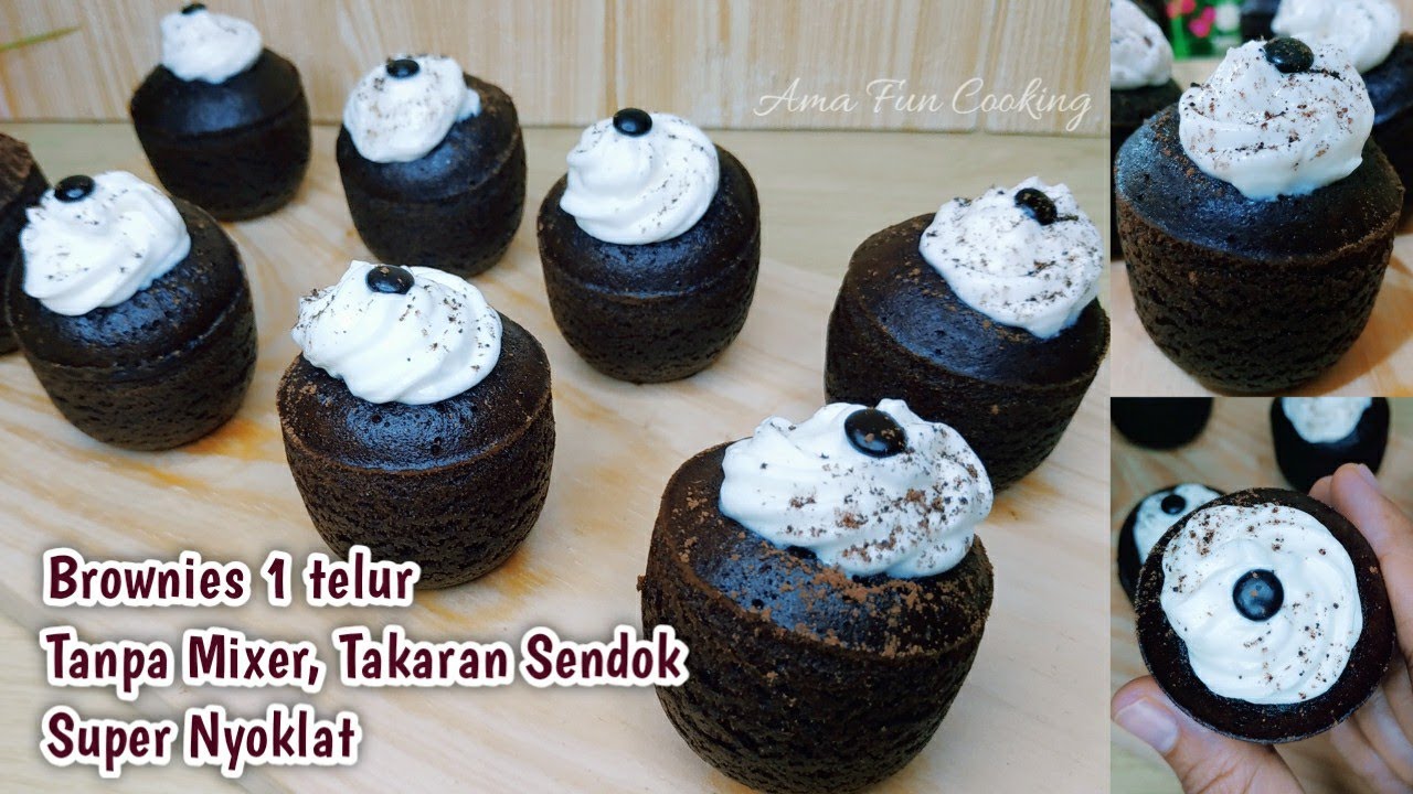 SANGAT MUDAH‼️ BROWNIES 1 TELUR, TANPA MIXER, TAKARAN SENDOK, Super