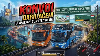 KONVOI AKBAR DARI ACEH! Mabar Bus Simulator Indonesia Lintas Sumatra Paling Ramai screenshot 1