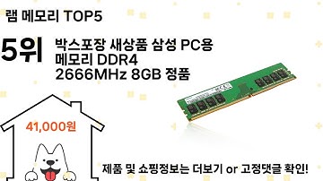 램 메모리 돈 아깝지 않은 가성비 추천 상품 Top5
