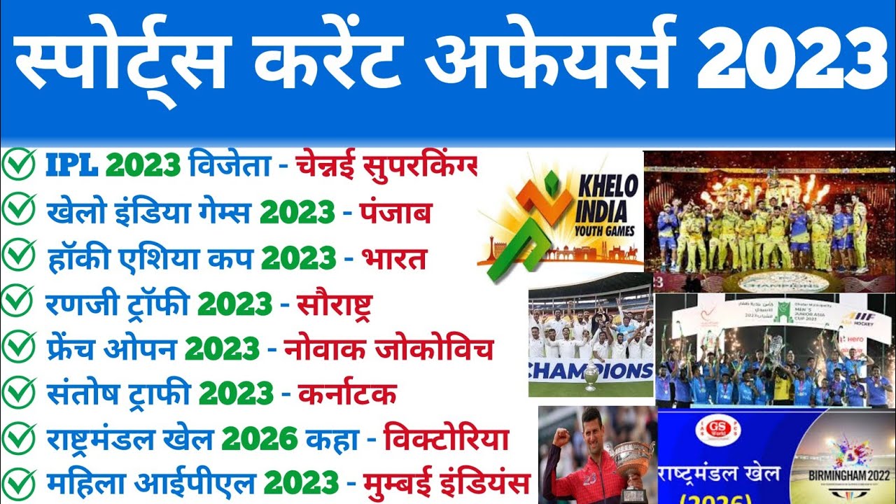 Sports current affairs 2023 | khel current affairs 2023 | topic wise ...