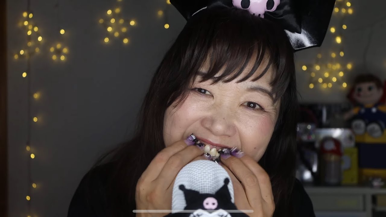 【ASMR】Teeth Tapping【Mouth Sounds】 歯のタッピング♡クロミのネイル付けて💅#kuromi