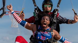 Highest SLAM DUNK | Skydiving Edition | Harlem Globetrotters