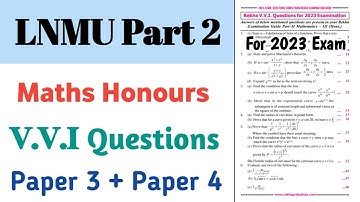 Lnmu part 2 maths honours vvi question 2023