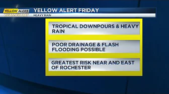 Yellow Alert Weather: Watch out for heavy rain and possible flooding around Rochester region thumbnail