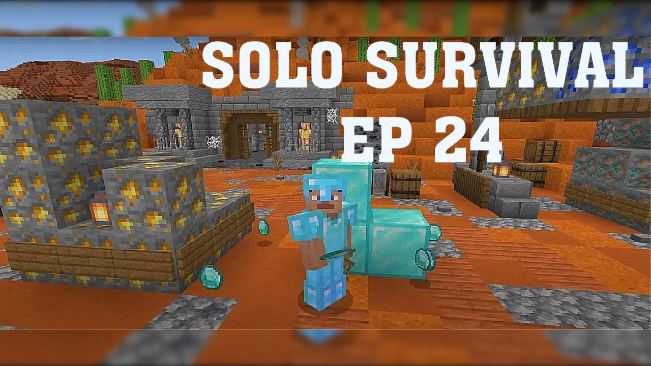 Diamond Mine - Minecraft Solo Survival - Let's Play Ep 24 - YouTube