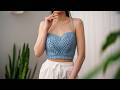 How To Crochet Cable Stitch Sweetheart Tank Top Pattern Tutorial DIY How To Crochet Cable Stitch Sweetheart Tank Top Pattern Tutorial DIY