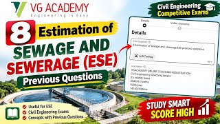 8 Estimation of sewage  and sewerage ESE previous questions