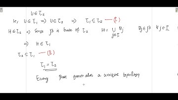 I Sem PG BASIC TOPOLOGY Module 1 Class 14 Characterization of topologies using bases