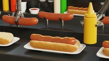 Hot Dog Factory - Satisfying Looping Animation 🌭 (4K)
