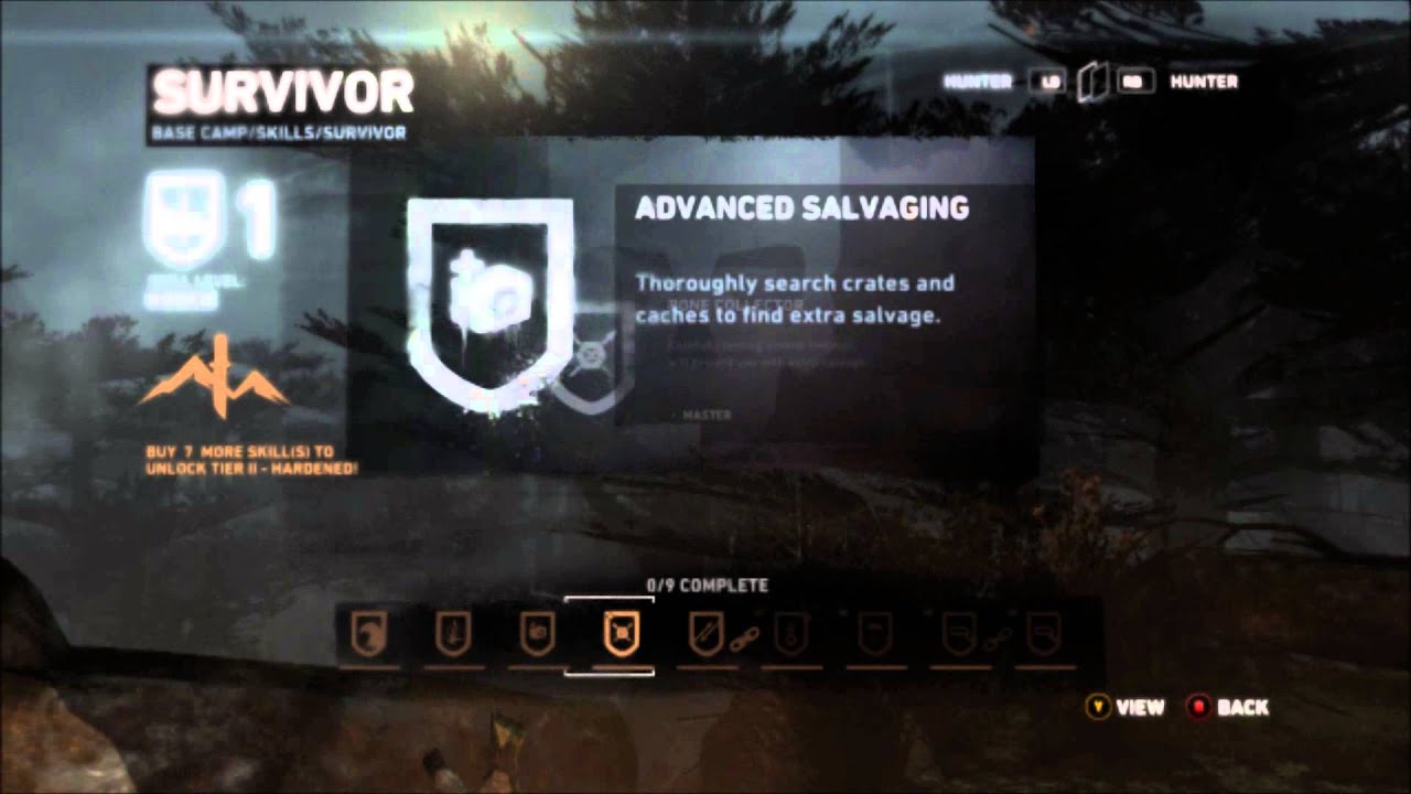 Tomb Raider - Coastal Forest: Base Camp: Skill Points Tutorial, Animal Instincts HD Gameplay PC