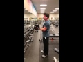 Bicep curling 80 lb dumbbells good form @ 6' 203