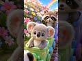 🦊🐼🐨🦝All aboard the Rainbow Animal Train #animaltrain#preschoollearning#littlefoxfeelings#