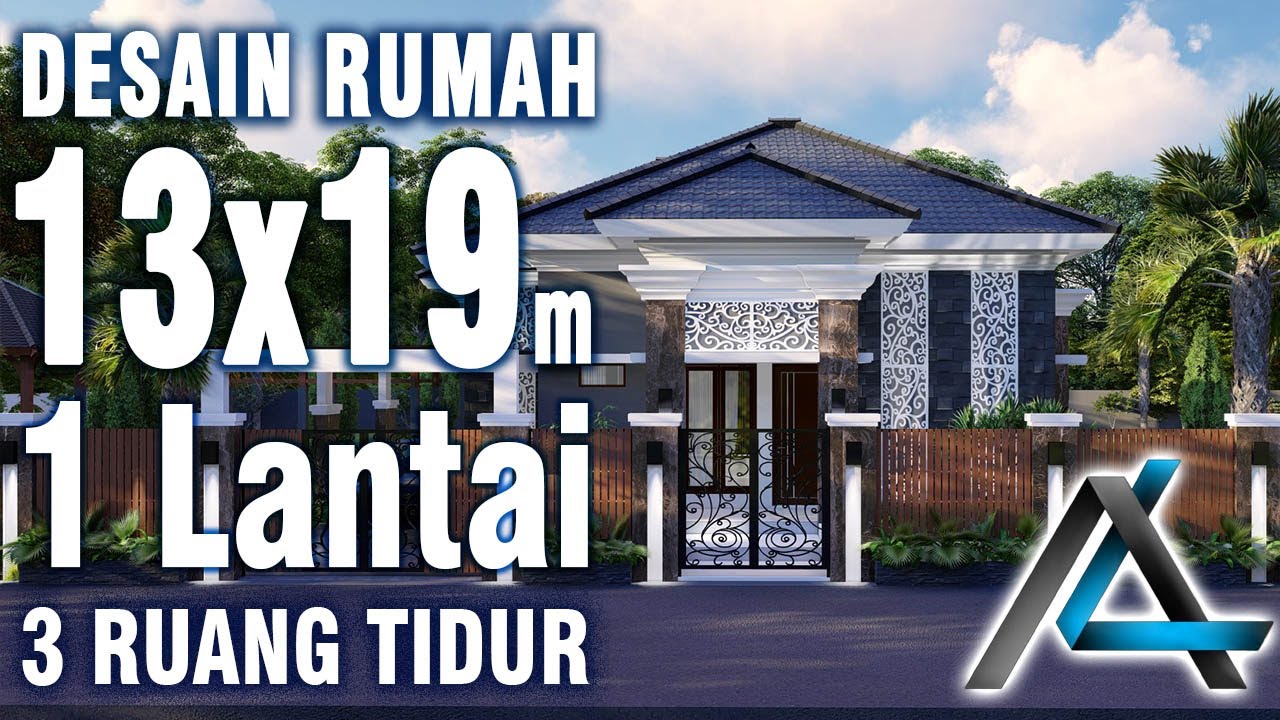 DESAIN RUMAH 13x19 meter Kolam Renang Gazebo I NTT 