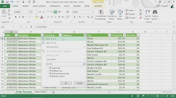 Microsoft Excel 2013 - Module 6:Use Tables to Organize Data
