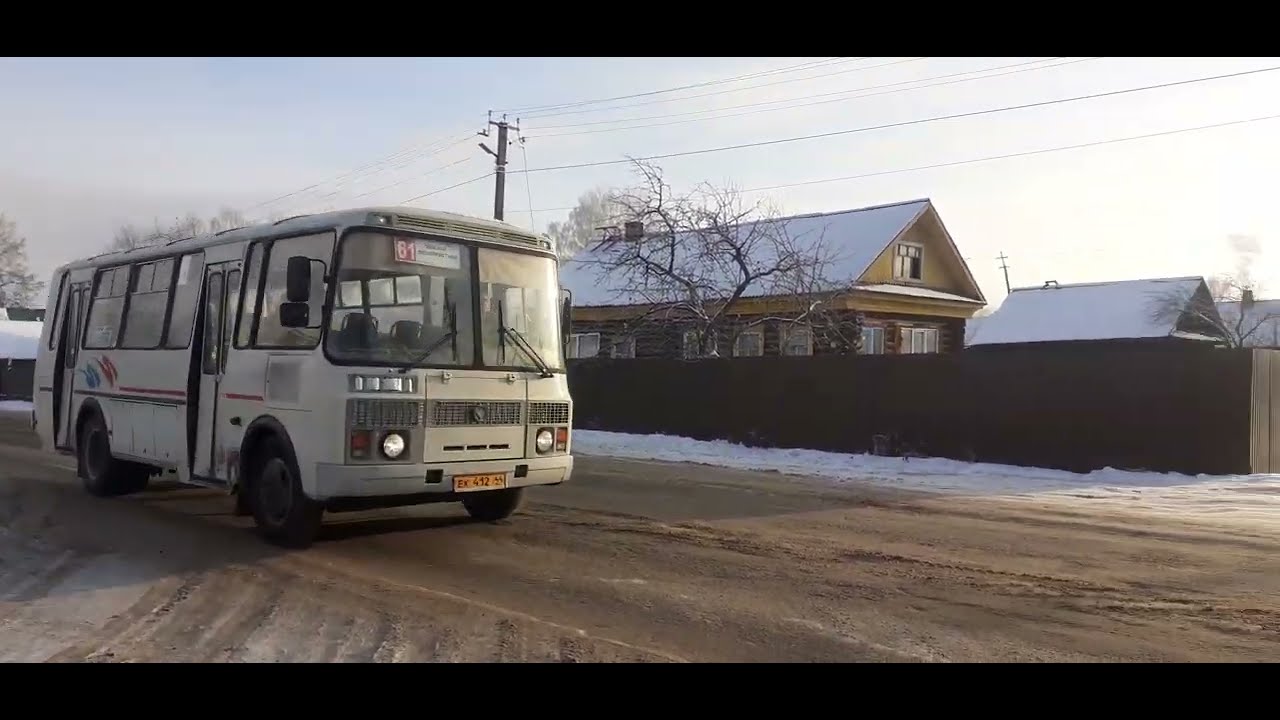 Автобус ПАЗ 4234 с маршрутом №61 Вокзал - Лесопристань, ЕК 412 44 ...
