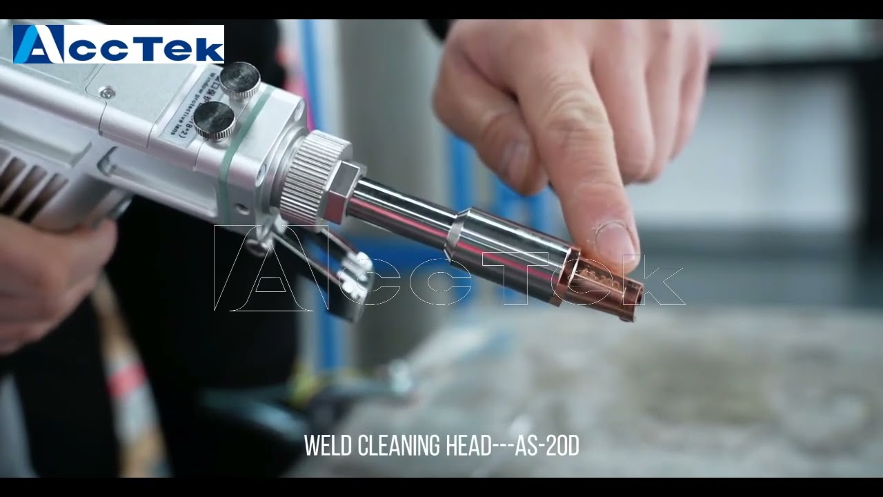 ACCTEK teaching video: SUP23T laser head cleaning welding cutting functions operation process