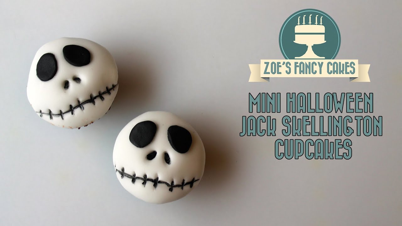 Mini Halloween Jack Skellington cupcakes How To Cake Tutorial YouTube