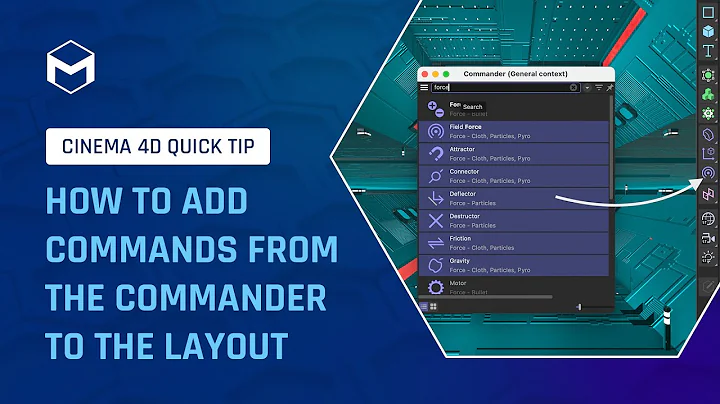 #C4DQuickTip 81: How to add commands from the Commander to the layout in Cinema 4D