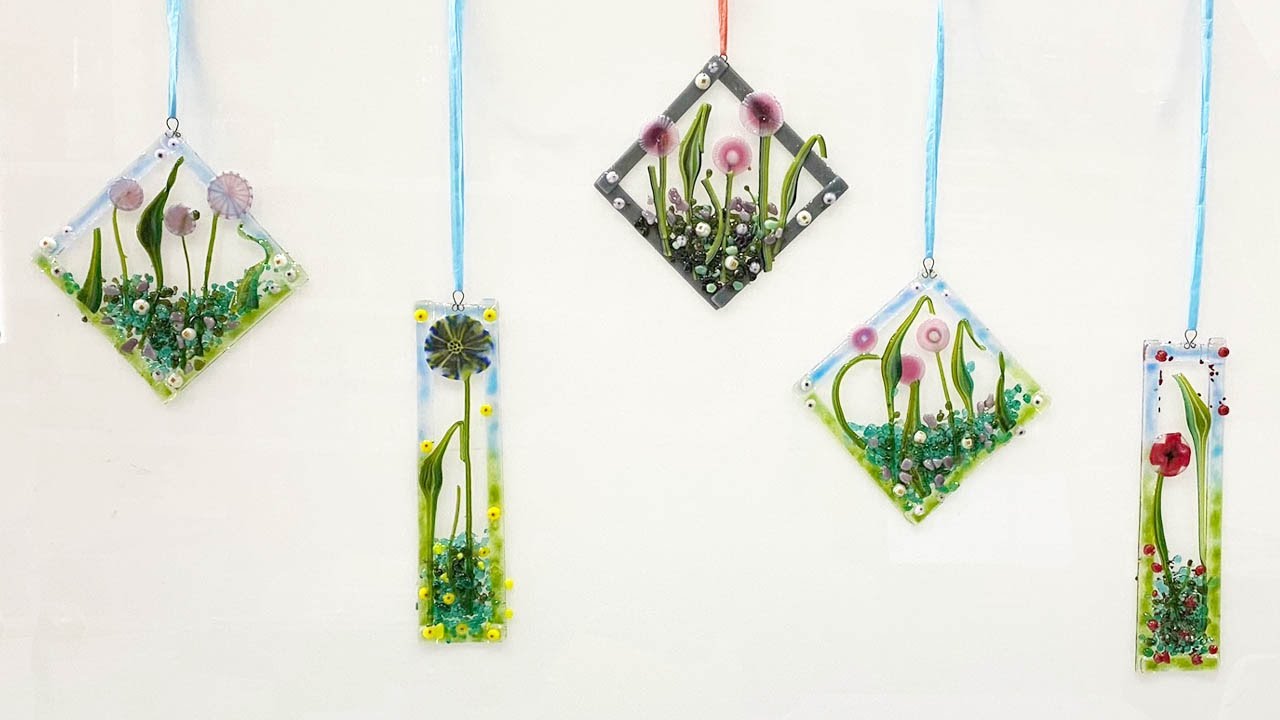 Fused Glass XL Wafer Flowers Suncatcher Project
