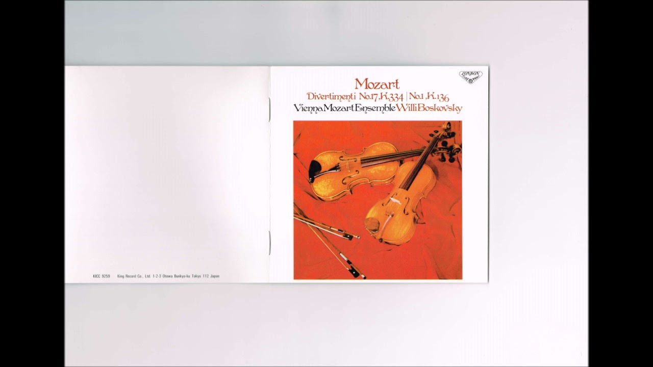 Mozart - Divertimento No.17 Boskovsky Vienna Mozart Ensemble - YouTube