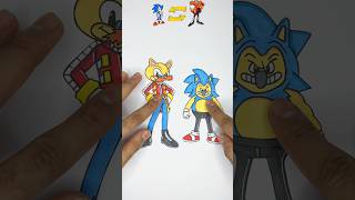 Sonic and Eggman Mix Art Challenge 🫣❤️ #shorts #art #satisfying