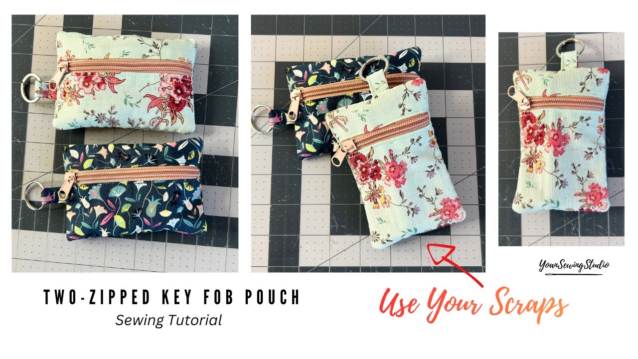 Пошаговый мастер-класс по пошиву чехла для ключей на двух молниях | Scrap Glow-Up, эпизод 1
