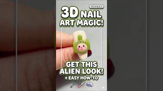 POV: You found the cutest 3D nail design on YouTube!👽💚Save this idea for your next manicure! #shorts