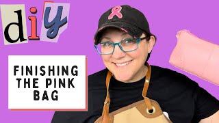 Finishing the pink bag with Angelus Acrylic Finisher