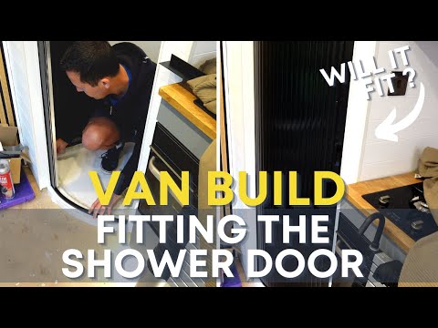 CAMPERVAN BUILD - Installing a SHOWER DOOR & A TRIP REVEAL