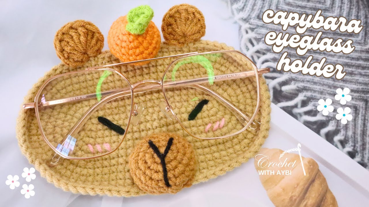 How to Crochet Capybara Eyeglass Holder | Free Pattern and Tutorial #crochet #crochetpattern