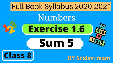 TN class 8 maths chapter 1 Numbers exercise 1.6 sum 5 8th std full book new syllabus 8th std maths