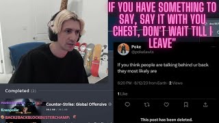 xQc reacts to Poke subtweeting him