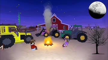 Blocky Farm & Racing - We harvested until late at night, we also have a full moon Android / Ios