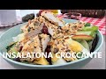 INSALATONA CROCCANTE DI POLLO salsa di Avocado Pollo senza friggere Insalatona Proteica