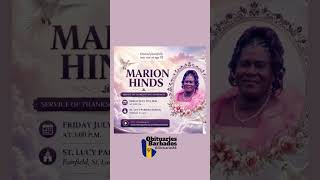 Marion Hinds | Funeral Service Announcement #ObituariesBB #Obituaries #bb #ObituariesBarbados