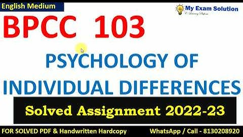BPCC 103 SOLVED ASSIGNMENT 2022-23 | English Medium  | IGNOU Solved Assignment 2022-23
