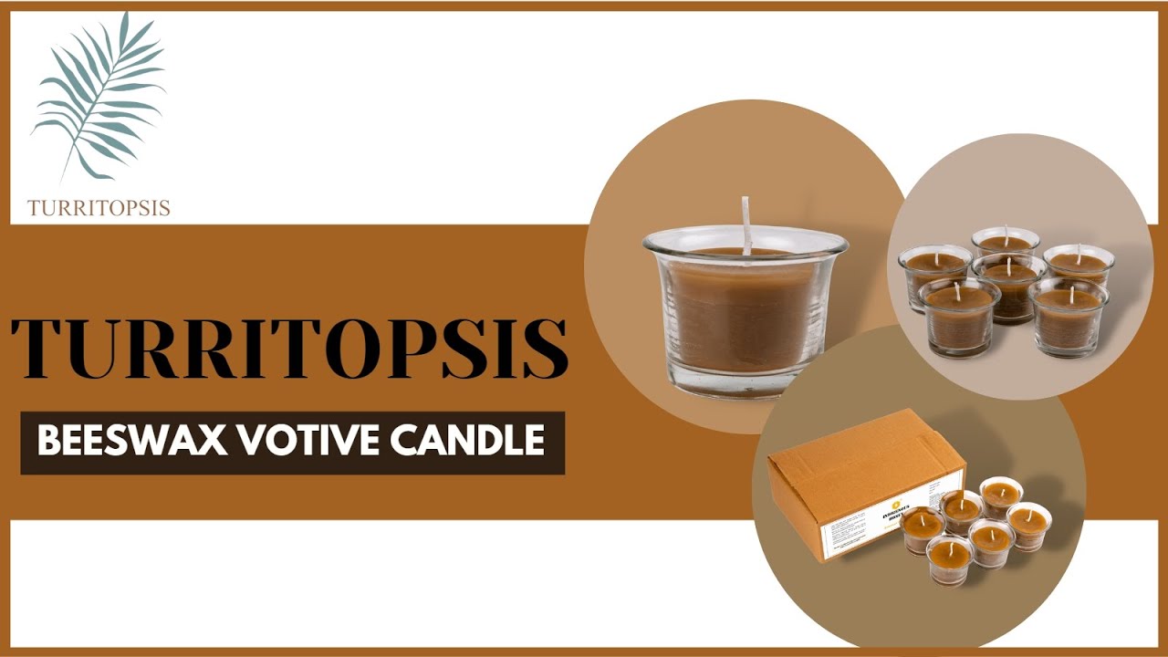TURRITOPSIS Beeswax Votive Candle Glass Naturally Scented Burning time 10 hours (Set of 6 pieces)