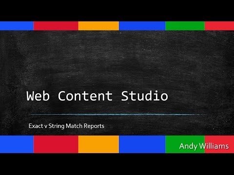 Web Content Studio string match versus exact match