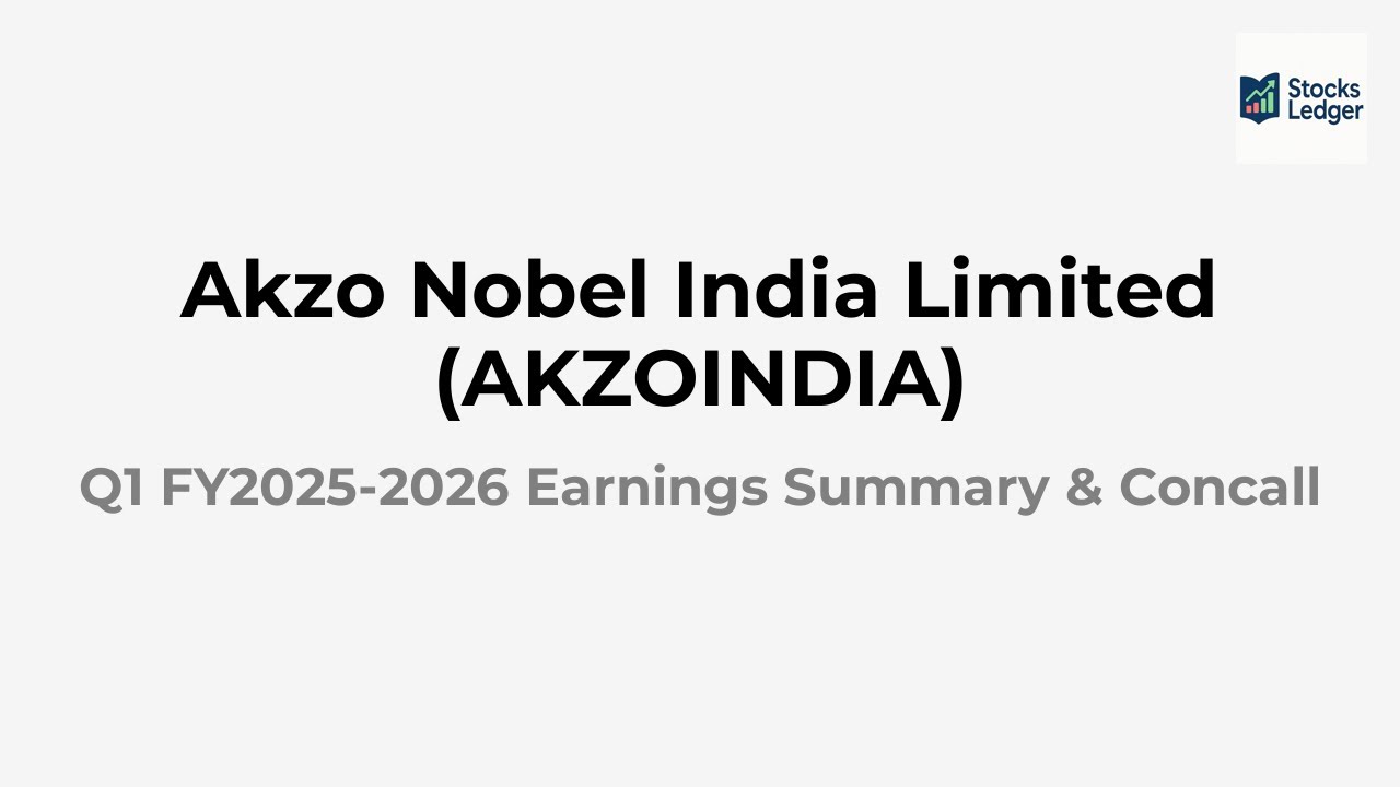 Akzo Nobel India Limited (AKZOINDIA) Earnings Conference call for Q1 FY2025-2026