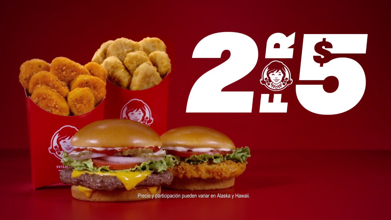 Disfruta 2 de tus antojos favoritos - Elegir, nunca fue tan fácil. Con el 2 for $5 de Wendy’s disfruta entre una Dave’s Single con carne fresca, nunca congelada, un original Spicy Chicken Sandwich, 